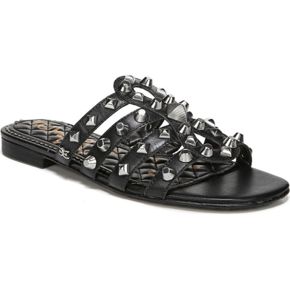 Sam Edelman Beatris Leather Studded Flats 9 - Picture 3 of 8